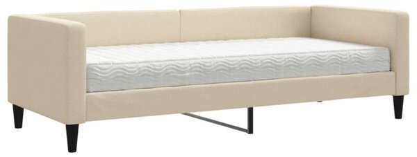 Sofa z materacem do spania, kremowa, 80x200 cm, tkanina