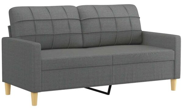 Sofa 2-osobowa, ciemnoszara, 140 cm, tapicerowana tkaninÄ