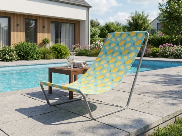 Składany leżak plażowy SAND LEMON, kolorowy