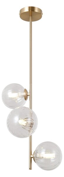 TOLEDO lampa wisząca złota prosta klosze przeźroczyste 3xG9 PND-40717-3-HBR