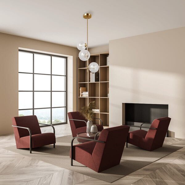 TOLEDO lampa wisząca złota prosta klosze przeźroczyste 3xG9 PND-40717-3-HBR
