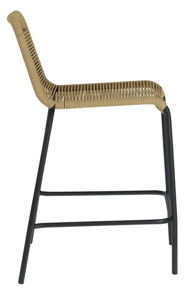 Beżowy hoker ze stalową konstrukcją Kave Home Glenville, wys. 62 cm