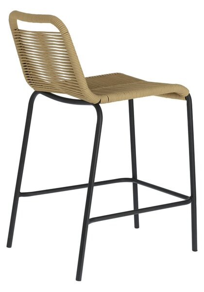 Beżowy hoker ze stalową konstrukcją Kave Home Glenville, wys. 62 cm