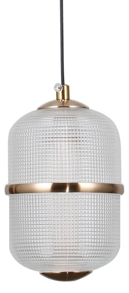 ALANI czarno-złota lampa wisząca klosze szkło siatkowane LED 5x6W 3000K PND-34375-5-BK