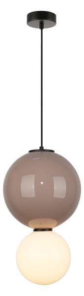 PIEVE lampa wisząca ceramiczna kula beżowa 25cm LED 7W 3000K klosz biały PND-95221-1L-BR