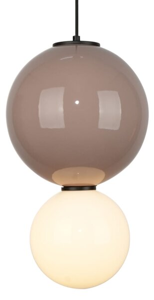 PIEVE lampa wisząca ceramiczna kula beżowa 25cm LED 7W 3000K klosz biały PND-95221-1L-BR