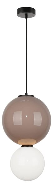 PIEVE lampa wisząca ceramiczna kula beżowa 25cm LED 7W 3000K klosz biały PND-95221-1L-BR