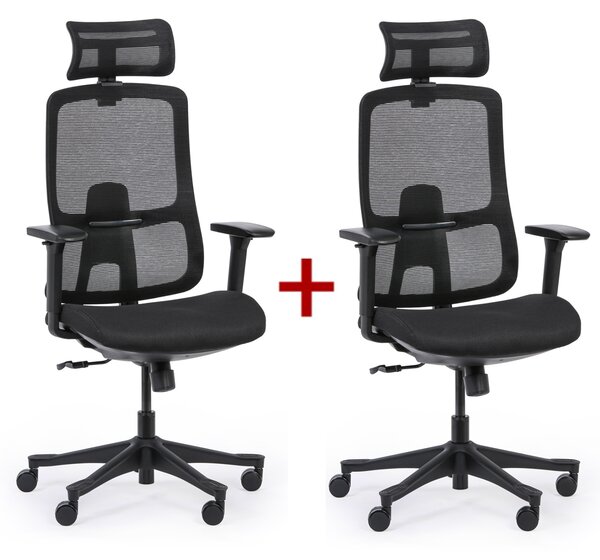 Krzesło biurowe LYNX 1+1 GRATIS, czarny