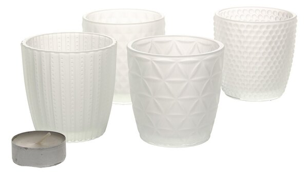 Świeczniki Altare 4szt. milk glass