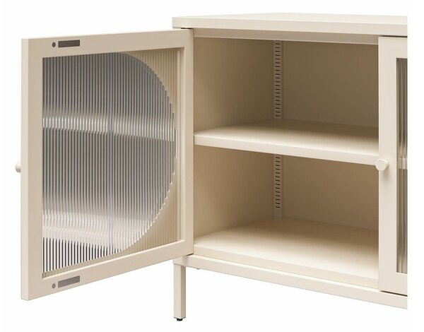 Kremowa metalowa witryna 100x64x40 cm Luna – Støraa