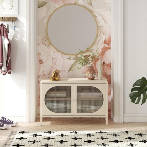 Kremowa metalowa witryna 100x64x40 cm Luna – Støraa
