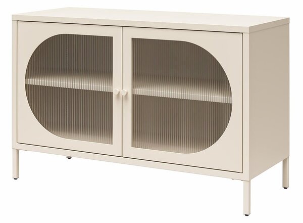 Kremowa metalowa witryna 100x64x40 cm Luna – Støraa