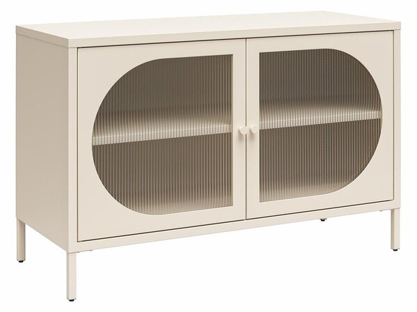 Kremowa metalowa witryna 100x64x40 cm Luna – Støraa