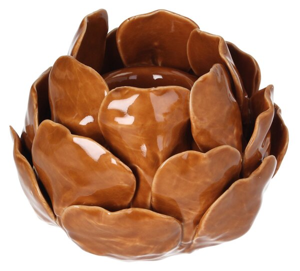 Świecznik Petalia light brown 10 cm