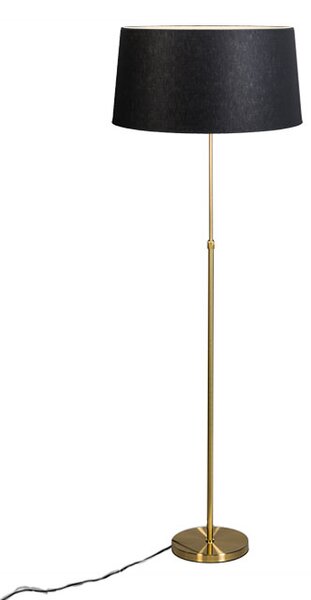 Lampa stojąca złota/mosiężna z czarnym kloszem 45 cm regulowana - Parte