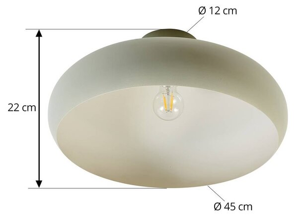 Lampa sufitowa Elover Lindby, możliwość ściemniania, zielony, salon / jadalnia, metal, nowoczesny