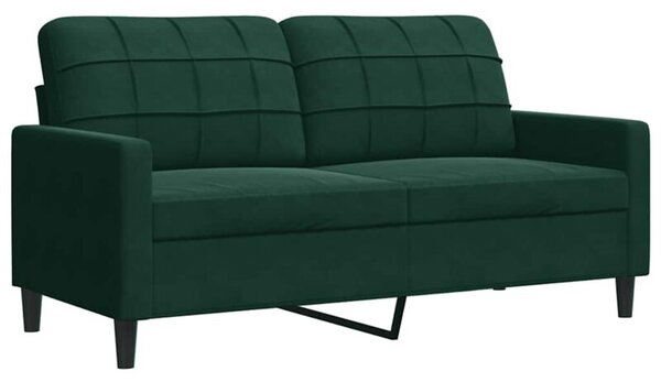 Sofa 2-osobowa, ciemnozielona, 140 cm, tapicerowana aksamitem