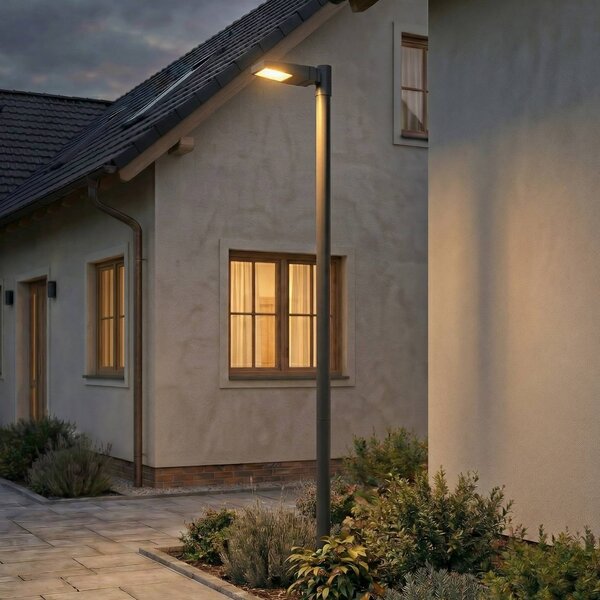 Arcchio – lampa zewnętrzna LED Nefarius, 250 cm, ciemnoszara, IP65 Nefarius, aluminiowy / szary / cynkowy, metal, nowoczesny