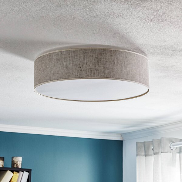 Lampa sufitowa Leano Eko-Light, możliwość ściemniania, aluminiowy / szary / cynkowy, salon / jadalnia, tkanina / materiał / jedwab, nowoczesny