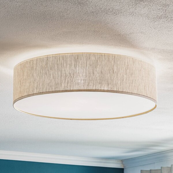 Lampa sufitowa Leano Eko-Light, możliwość ściemniania, aluminiowy / szary / cynkowy, salon / jadalnia, tkanina / materiał / jedwab, nowoczesny