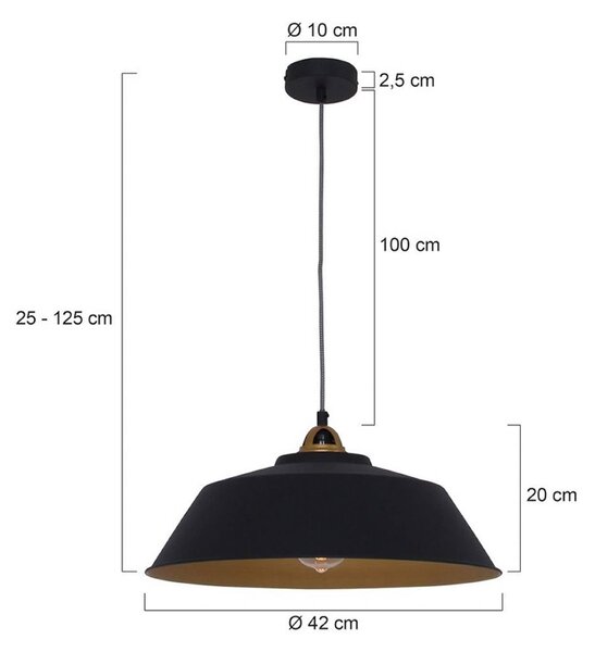 Mexlite Lampa wisząca Nove, możliwość ściemniania, czarny, kuchnia, metal