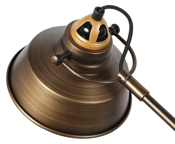 Mexlite Lampa stołowa Nove, brązowa, metalowa, E27 Nove, brązowy / mosiężny, biuro, metal, industrialny