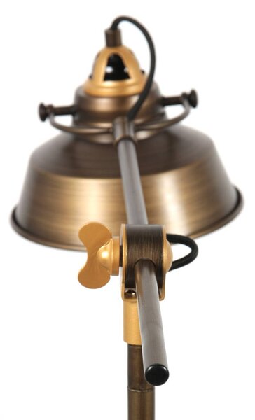 Mexlite Lampa stołowa Nove, brązowa, metalowa, E27 Nove, brązowy / mosiężny, biuro, metal, industrialny