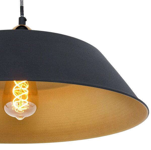 Mexlite Lampa wisząca Nove, możliwość ściemniania, czarny, kuchnia, metal