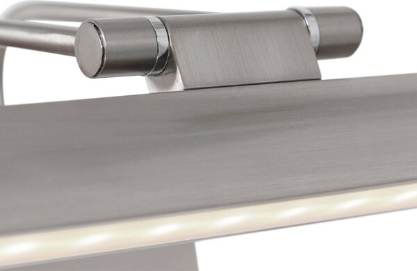 Steinhauer Kinkiet LED Litho, stal, metal, CCT, szerokość 60 cm możliwość ściemniania, aluminiowy / szary / cynkowy, salon / jadalnia, metal