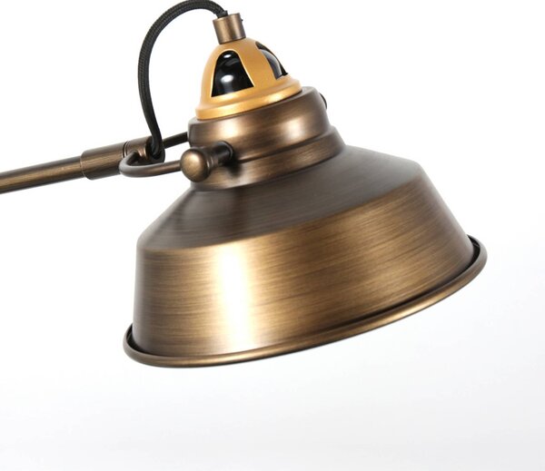 Mexlite Lampa stołowa Nove, brązowa, metalowa, E27 Nove, brązowy / mosiężny, biuro, metal, industrialny