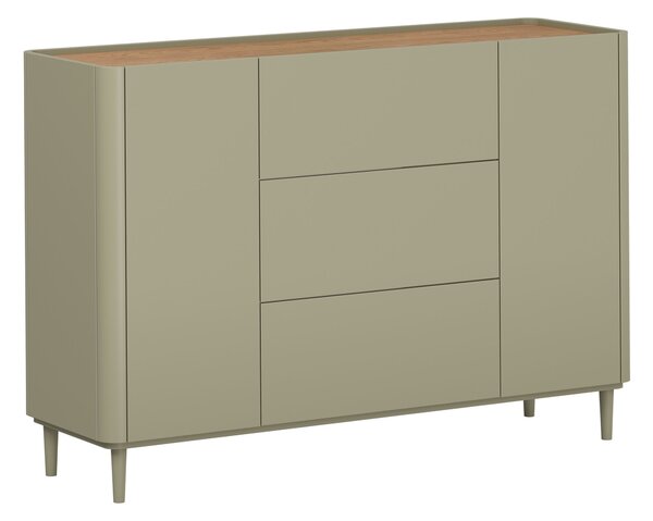Komoda Elivo 150 cm z szufladami na nóżkach - eukaliptus / dąb baltic dune