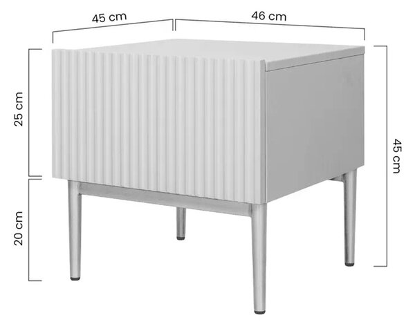 Zestaw szafek nocnych Nicole 46 cm - kaszmir / złote nóżki