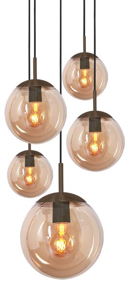 Steinhauer Lampa wisząca, możliwość ściemniania, brązowy / rdzawy, salon / jadalnia, szkło