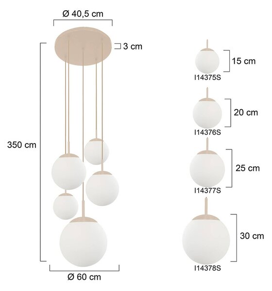 Steinhauer Lampa wisząca, możliwość ściemniania, kremowy / amber, salon / jadalnia, szkło