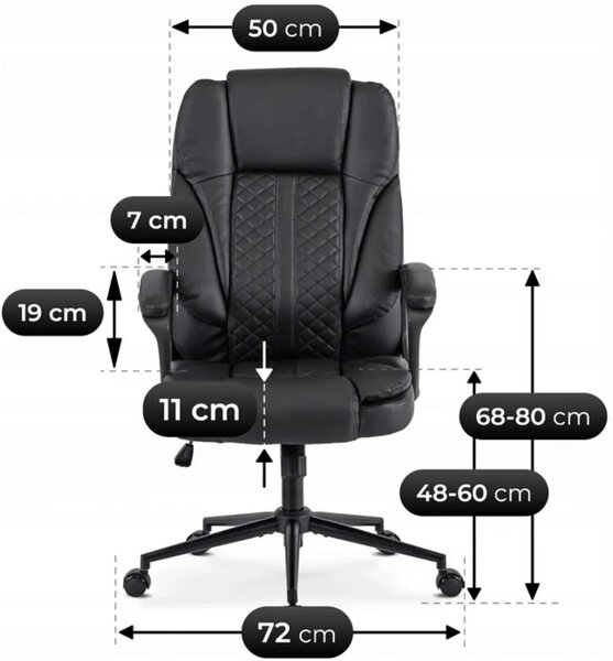 Czarny obrotowy fotel biurowy L4-C25