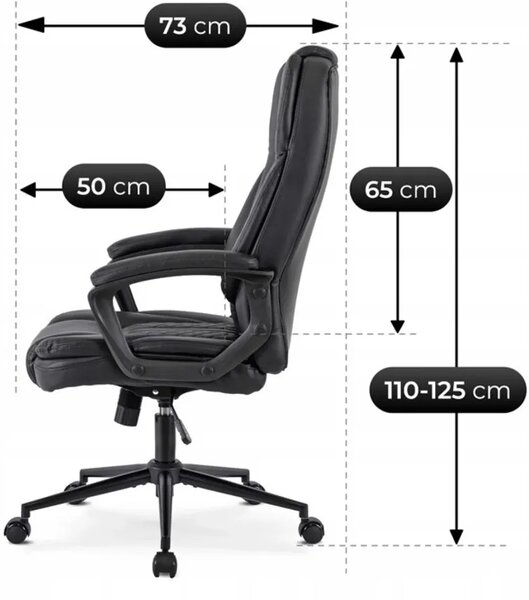 Czarny obrotowy fotel biurowy L4-C25