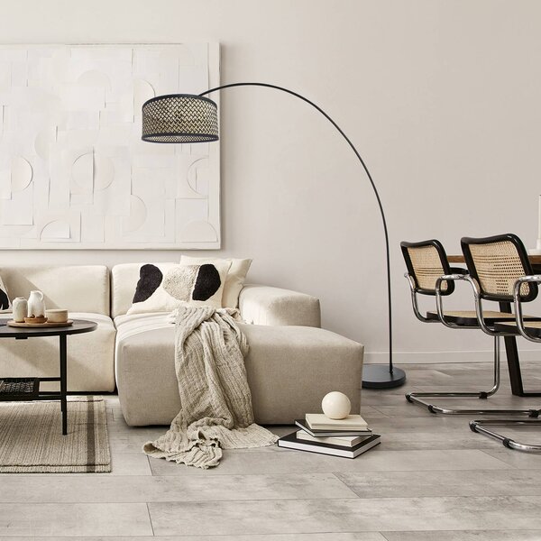 Mexlite Lampa łukowa - lampa stojąca Solva, czarny, salon / jadalnia, metal