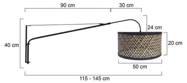 Steinhauer Kinkiet Elegant Classy, czarny, salon / jadalnia, metal