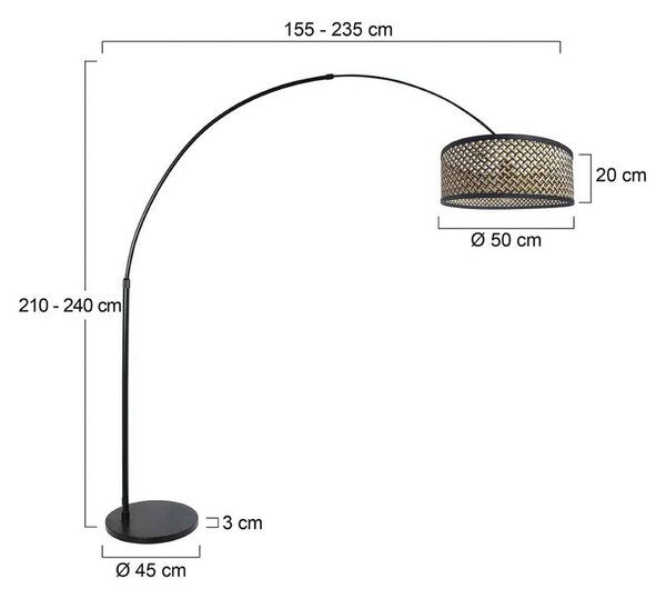 Steinhauer Lampa łukowa - lampa stojąca Sparkled Light, czarny, salon / jadalnia, metal