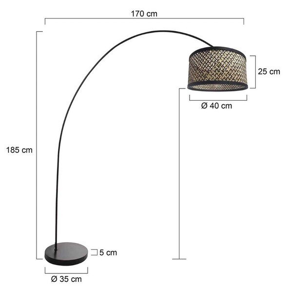 Mexlite Lampa łukowa - lampa stojąca Solva, czarny, salon / jadalnia, metal