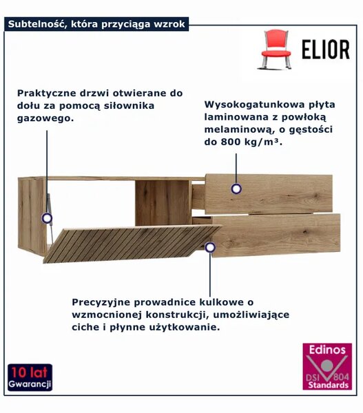Ryflowana szafka pod umywalkę z szufladami dąb evoke K0-R48