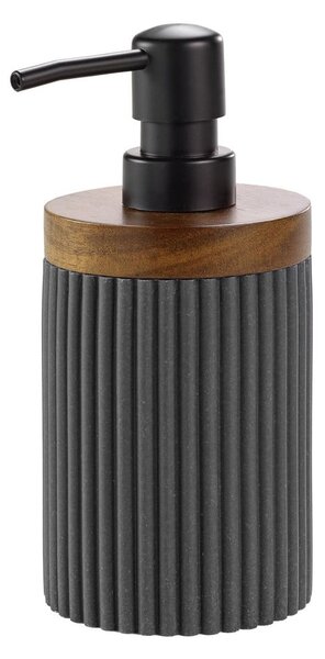 Antracytowy dozownik do mydła z żywicy polimerowej 350 ml Niagara – douceur d'intérieur