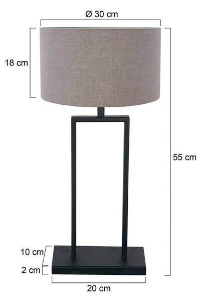 Steinhauer Lampa stołowa Stang, czarny, salon / jadalnia, metal