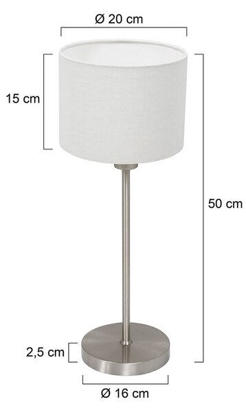 Mexlite Lampa stołowa Noor, aluminiowy / szary / cynkowy, salon / jadalnia, metal