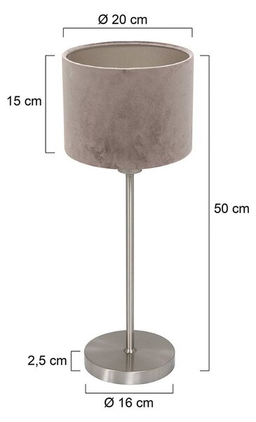 Mexlite Lampa stołowa Noor, aluminiowy / szary / cynkowy, salon / jadalnia, metal