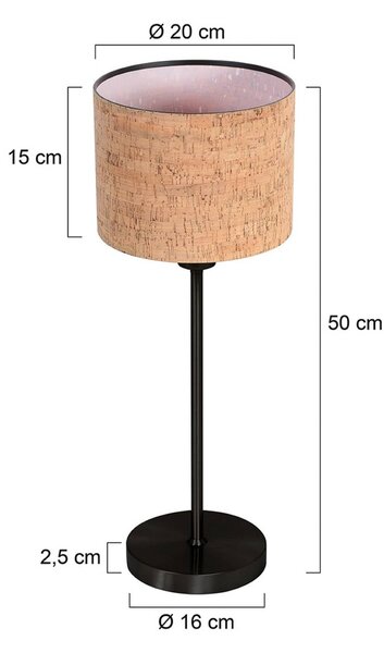 Mexlite Lampa stołowa Noor, czarny, salon / jadalnia, metal