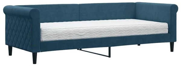 Sofa z materacem do spania, niebieska, 80x200 cm, aksamit