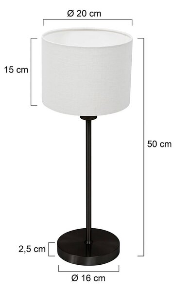 Mexlite Lampa stołowa Noor, czarny, salon / jadalnia, metal