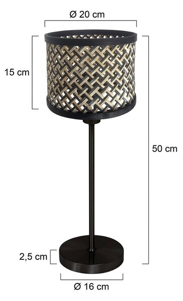 Mexlite Lampa stołowa Noor, czarny, salon / jadalnia, metal