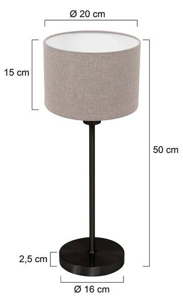 Mexlite Lampa stołowa Noor, czarny, salon / jadalnia, metal